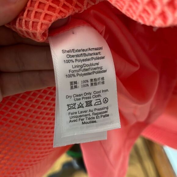 DKNY Womens A Line Sleeveless Waffle Mini Dress Pleated Coral Size 14 NWT - Picture 11 of 13